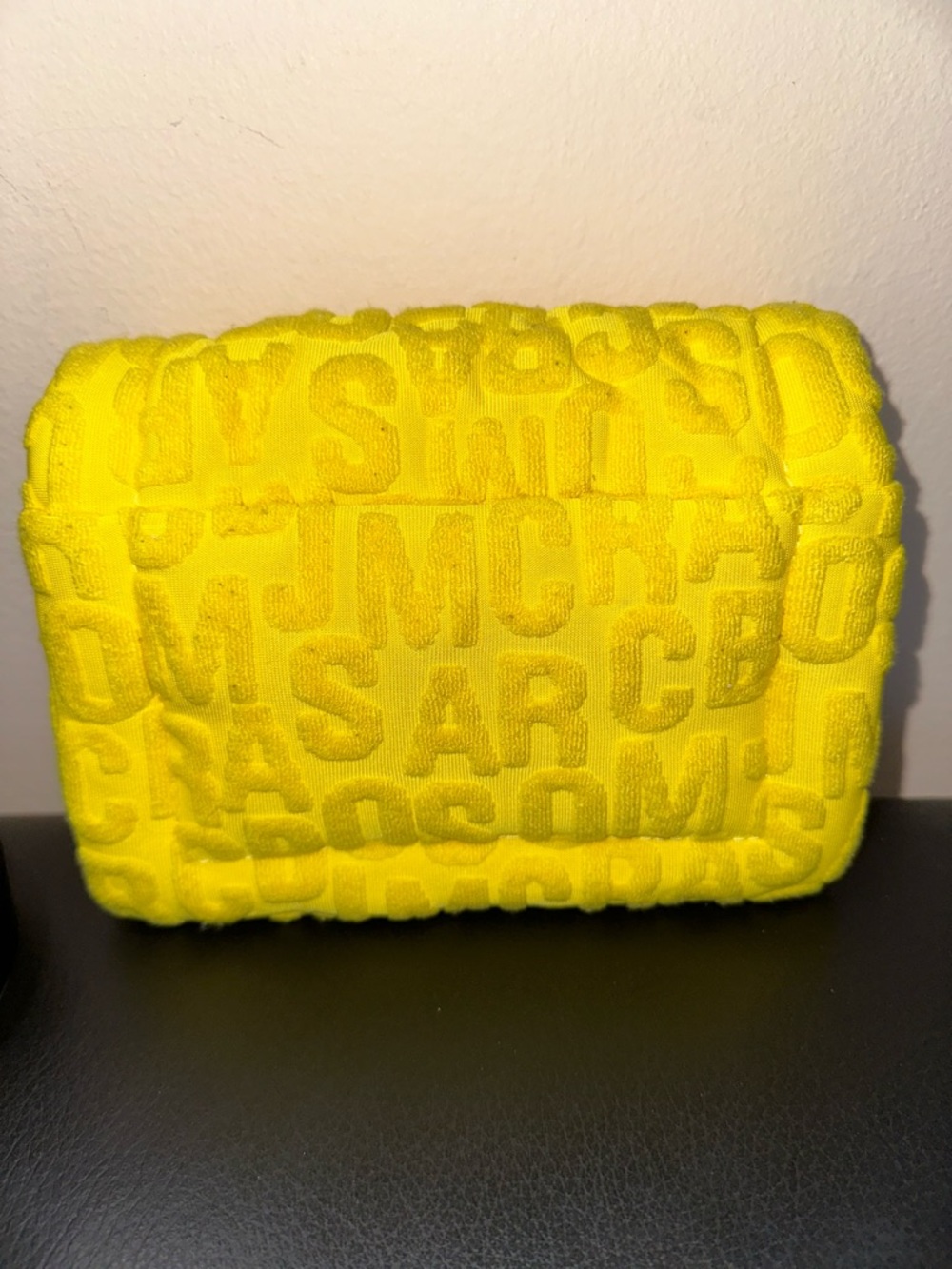 Marc Jacobs Puffy Monogram Chain Shoulder Bag Bright Yellow Jacquard | Like New - Picture 12 of 13